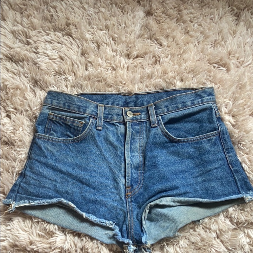 High waisted jean shorts